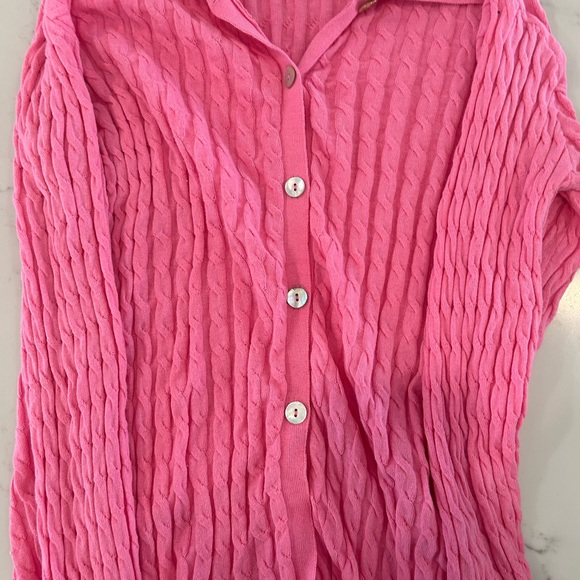Zara Pink Cable Knit Shirt - Picture 4 of 5